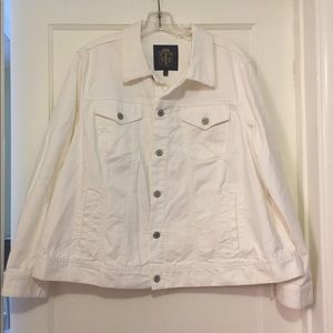 Talbots plus size white Jean jacket